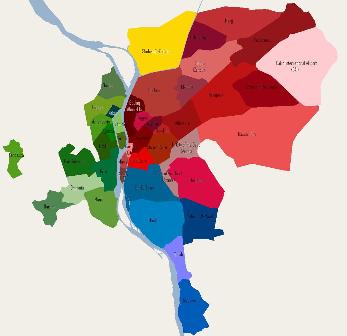 カイロ近隣地図