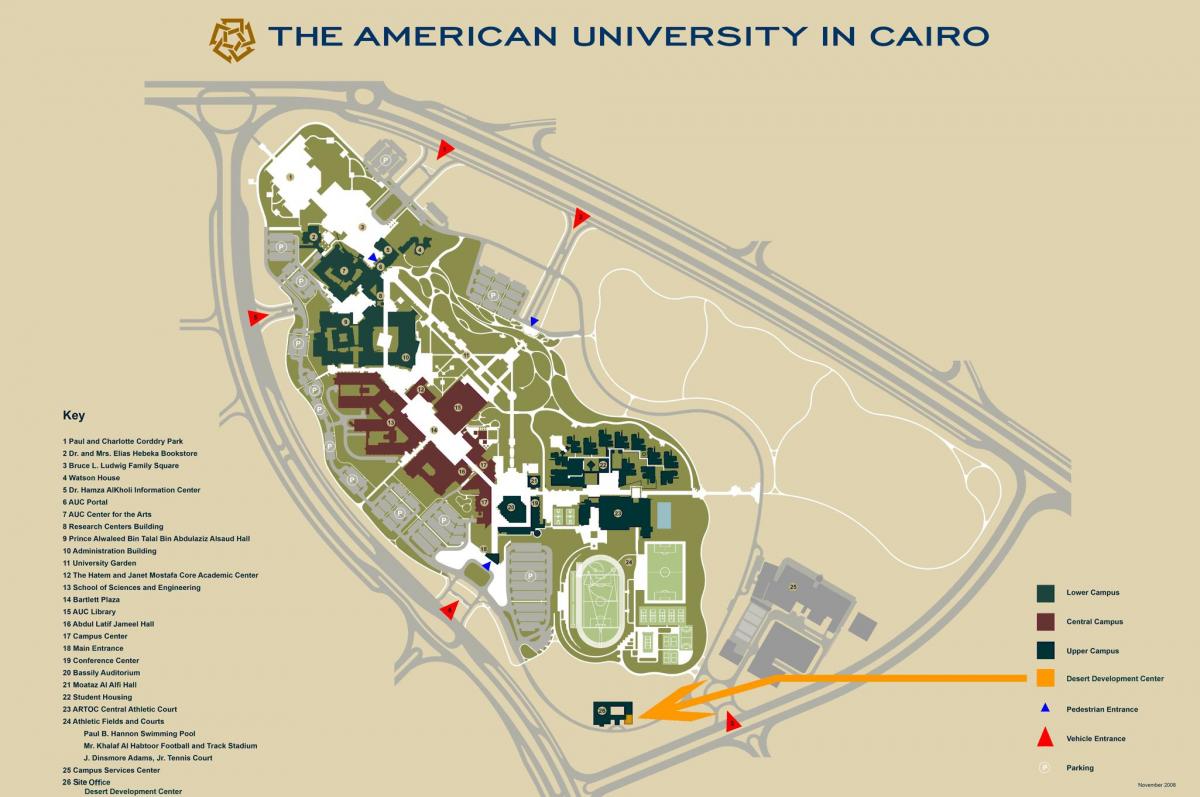 地図のaucの新しいカイロキャンパス