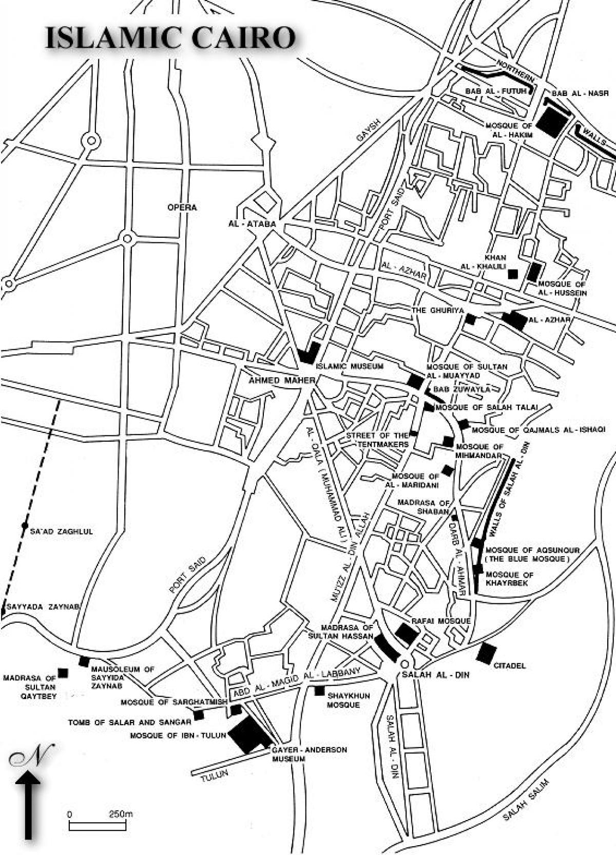 地図のイスラム都市カイロ