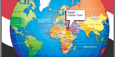 カイロの場所が世界の地図