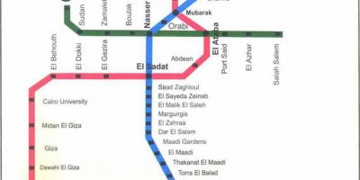 カイロ地下鉄の地図